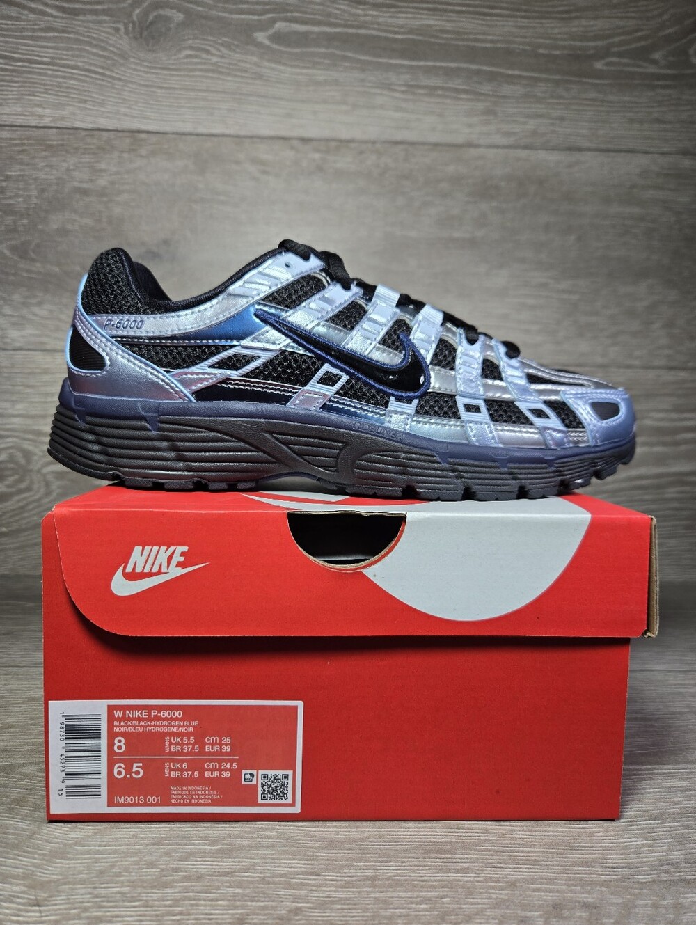 Nike P-6000 Running Shoes Black / Hydrogen Blue IM9013-001 Women's Size 8 New